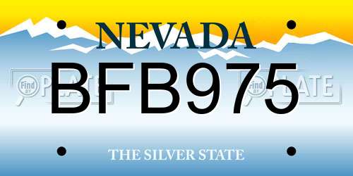 BFB975 Nevada License Plate