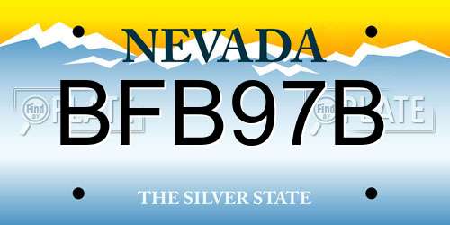 BFB97B Nevada License Plate