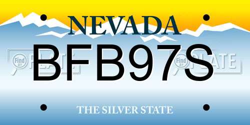 BFB97S Nevada License Plate