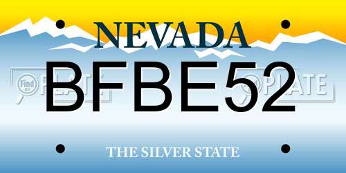 BFBE52 Nevada License Plate