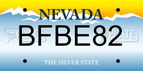 BFBE82 Nevada License Plate