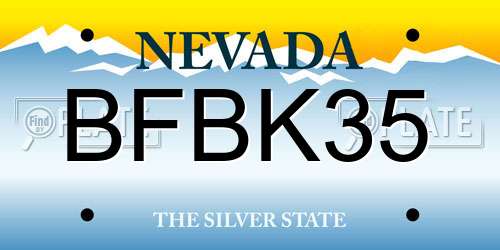 BFBK35 Nevada License Plate