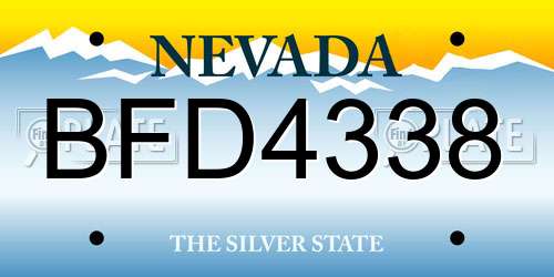 BFD4338 Nevada License Plate