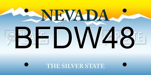 BFDW48 Nevada License Plate