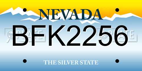 BFK2256 Nevada License Plate