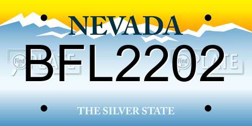 BFL2202 Nevada License Plate