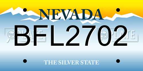 BFL2702 Nevada License Plate