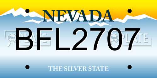 BFL2707 Nevada License Plate