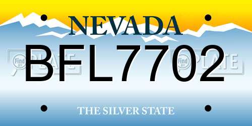 BFL7702 Nevada License Plate