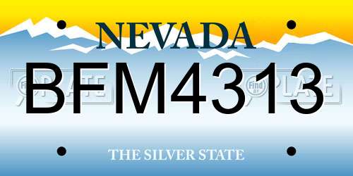 BFM4313 Nevada License Plate