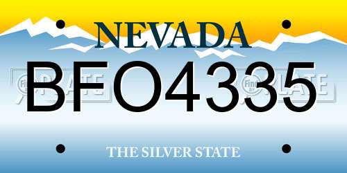 BFO4335 Nevada License Plate