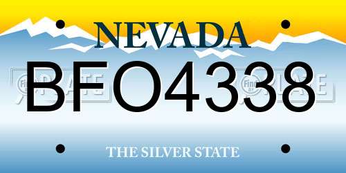 BFO4338 Nevada License Plate