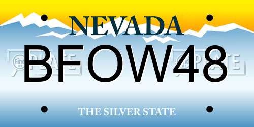 BFOW48 Nevada License Plate