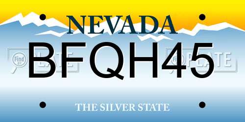 BFQH45 Nevada License Plate