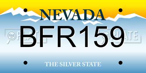 BFR159 Nevada License Plate