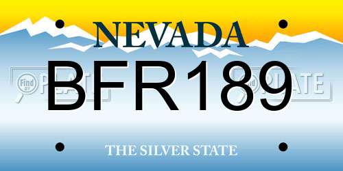 BFR189 Nevada License Plate