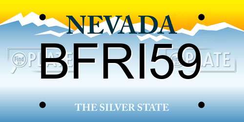 BFRI59 Nevada License Plate