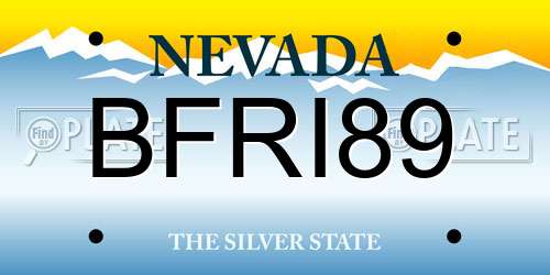 BFRI89 Nevada License Plate