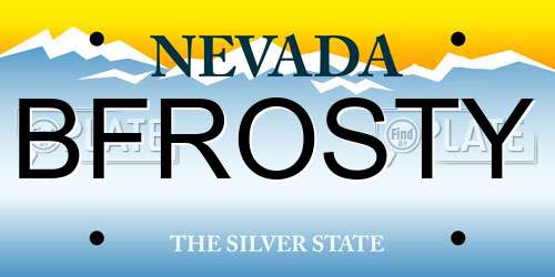 BFROSTY Nevada License Plate