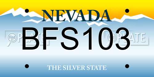 BFS103 Nevada License Plate