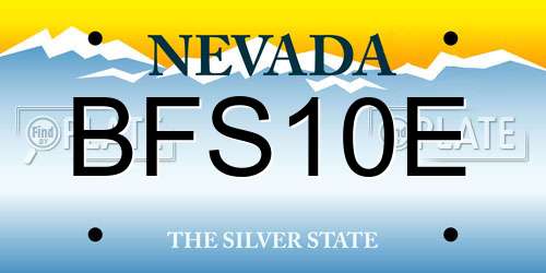 BFS10E Nevada License Plate