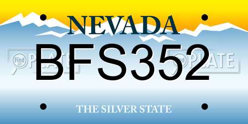 BFS352 Nevada License Plate