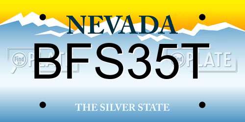 BFS35T Nevada License Plate