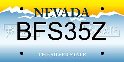 BFS35Z Nevada License Plate