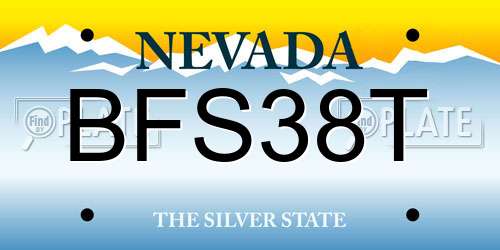 BFS38T Nevada License Plate
