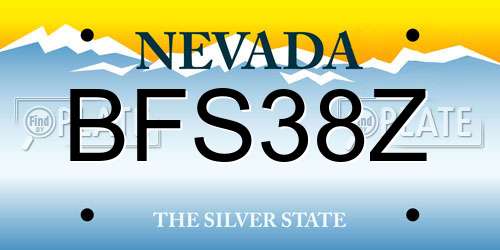 BFS38Z Nevada License Plate
