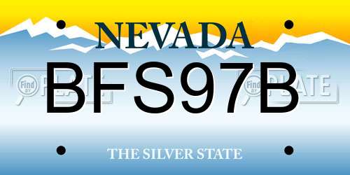 BFS97B Nevada License Plate