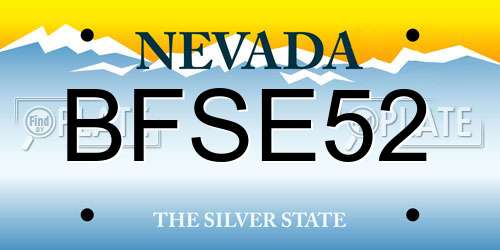 BFSE52 Nevada License Plate