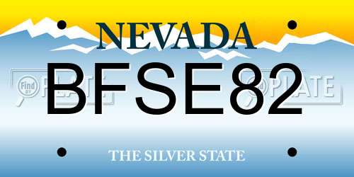BFSE82 Nevada License Plate