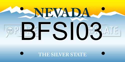 BFSI03 Nevada License Plate
