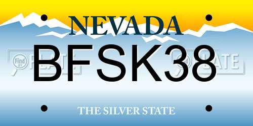 BFSK38 Nevada License Plate