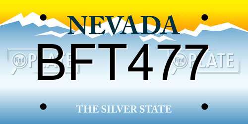 BFT477 Nevada License Plate