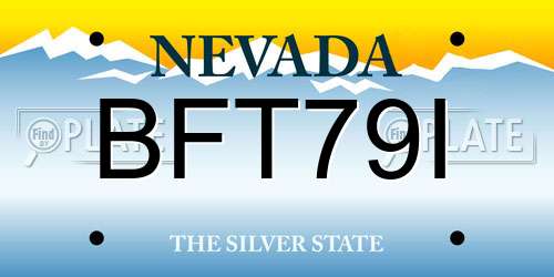 BFT79I Nevada License Plate