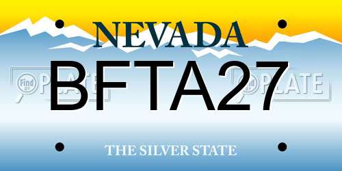 BFTA27 Nevada License Plate