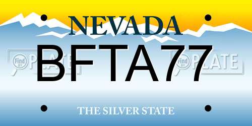 BFTA77 Nevada License Plate