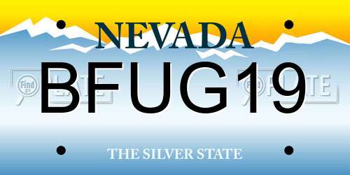 BFUG19 Nevada License Plate