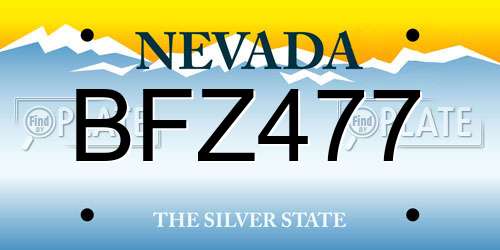 BFZ477 Nevada License Plate