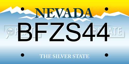 BFZS44 Nevada License Plate