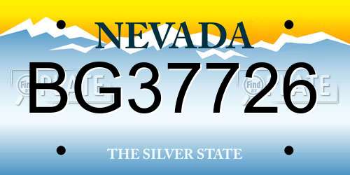 BG37726 Nevada License Plate