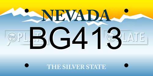 BG413 Nevada License Plate
