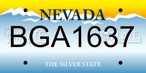 BGA1637 Nevada License Plate