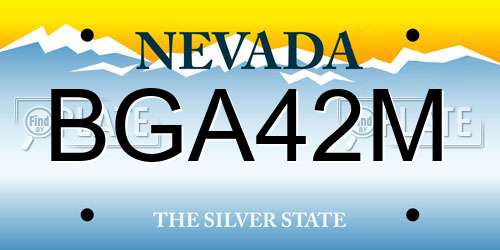BGA42M Nevada License Plate