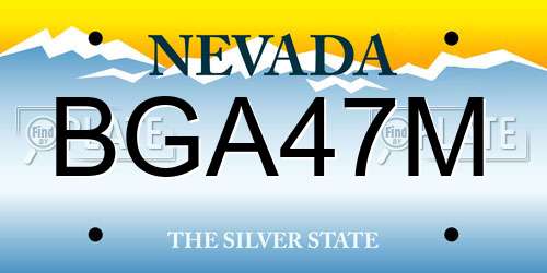 BGA47M Nevada License Plate