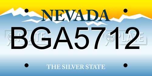 BGA5712 Nevada License Plate