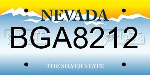 BGA8212 Nevada License Plate