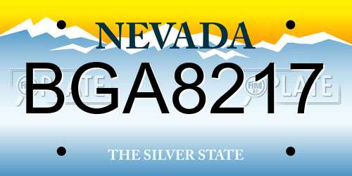 BGA8217 Nevada License Plate